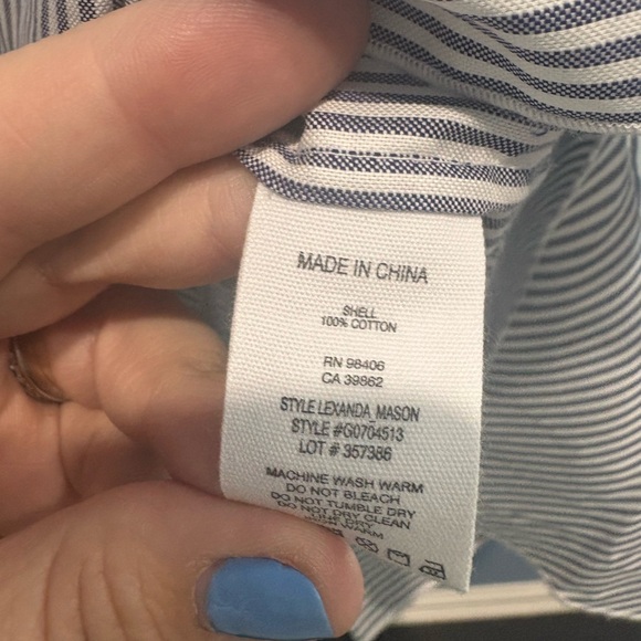 Theory Lexanda Cotton Striped Peplum Top - Picture 8 of 8